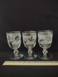 Vintage Libbey Silver Leaf Foliage Frosted Goblet X 3 (Lot 3231)