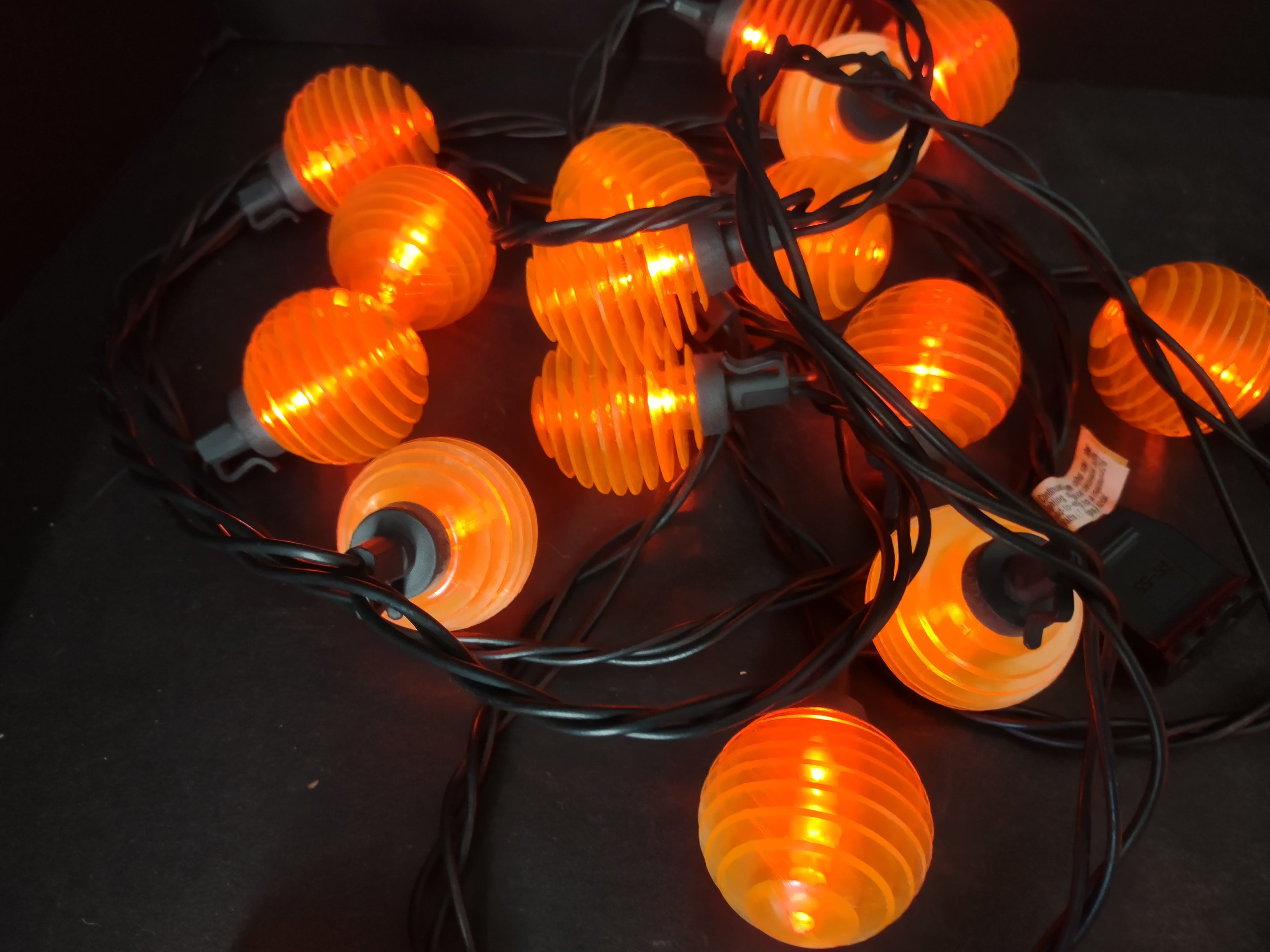 Halloween Lights String x 3 Jack-O-Lantern Pumpkin Orange (lot 3018j)