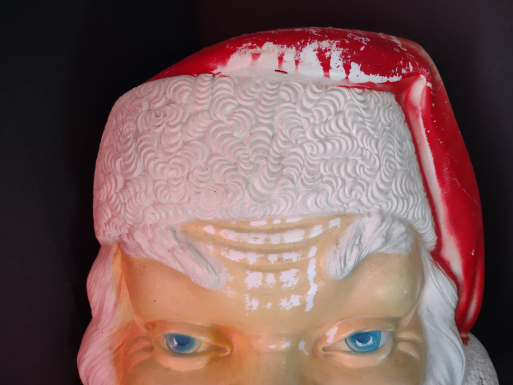 Vintage Empire 1960 Santa Face Christmas Light Up Blow Mold 17" Rare (lot 3444)