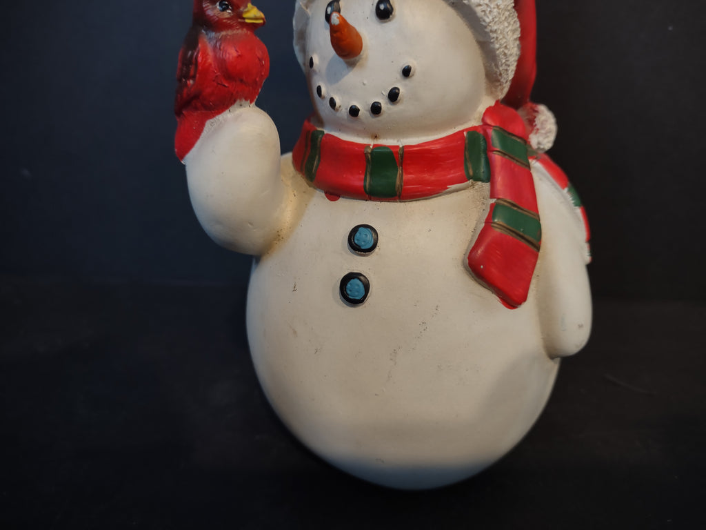 Vintage Soap Dispenser Snowman Christmas Robin Laurie (lot 2461)