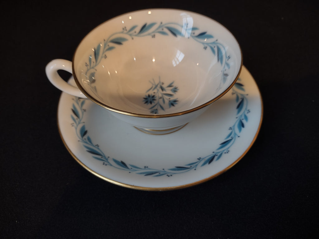 Vintage Lenox Blue Ridge Teacup with Saucer Gold Stamp (lot 1782)