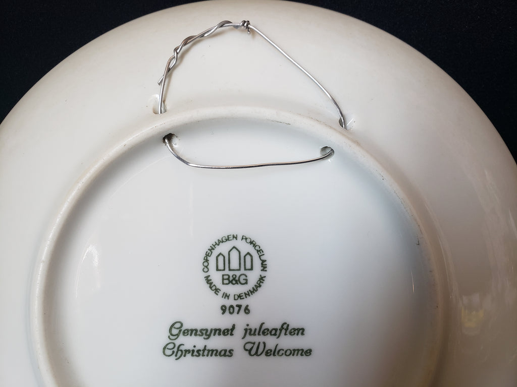 B & G Copenhagen Porcelain Wall Plate Christmas Welcome (lot 2193)