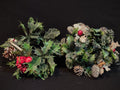 Vintage 2 Plastic Candle Rings Greenery Pine Cone Gifts Berries (Lot 4781)