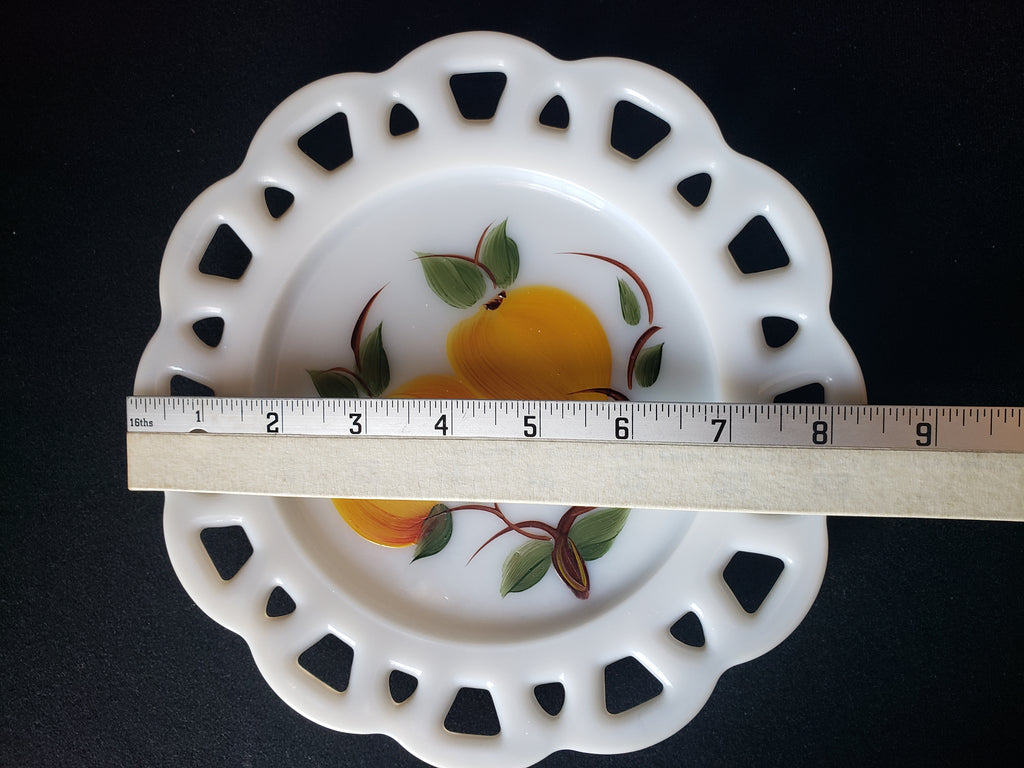 Vintage Westmoreland Apple Pear Motif Milk Glass Wall Plate (lot 2189)