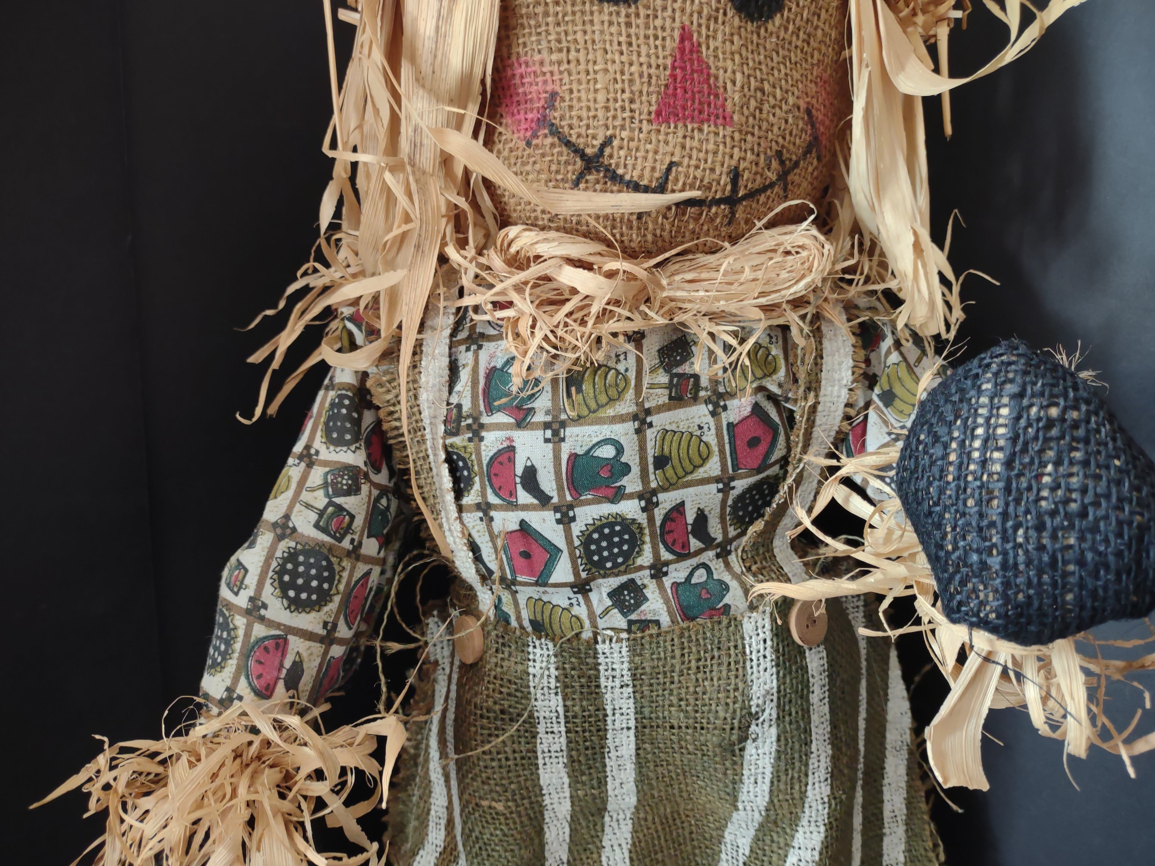 Halloween Fall 32" Scarecrow Standing Primitive Rustic (lot 3080j)