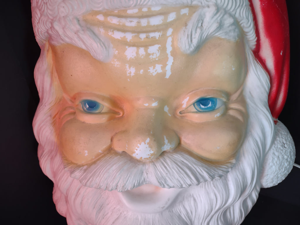 Vintage Empire 1960 Santa Face Christmas Light Up Blow Mold 17" Rare (lot 3444)