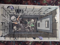 Halloween Accent Rug Skull Skeletons out of Dungeon 60"x36" India (lot 2970j)