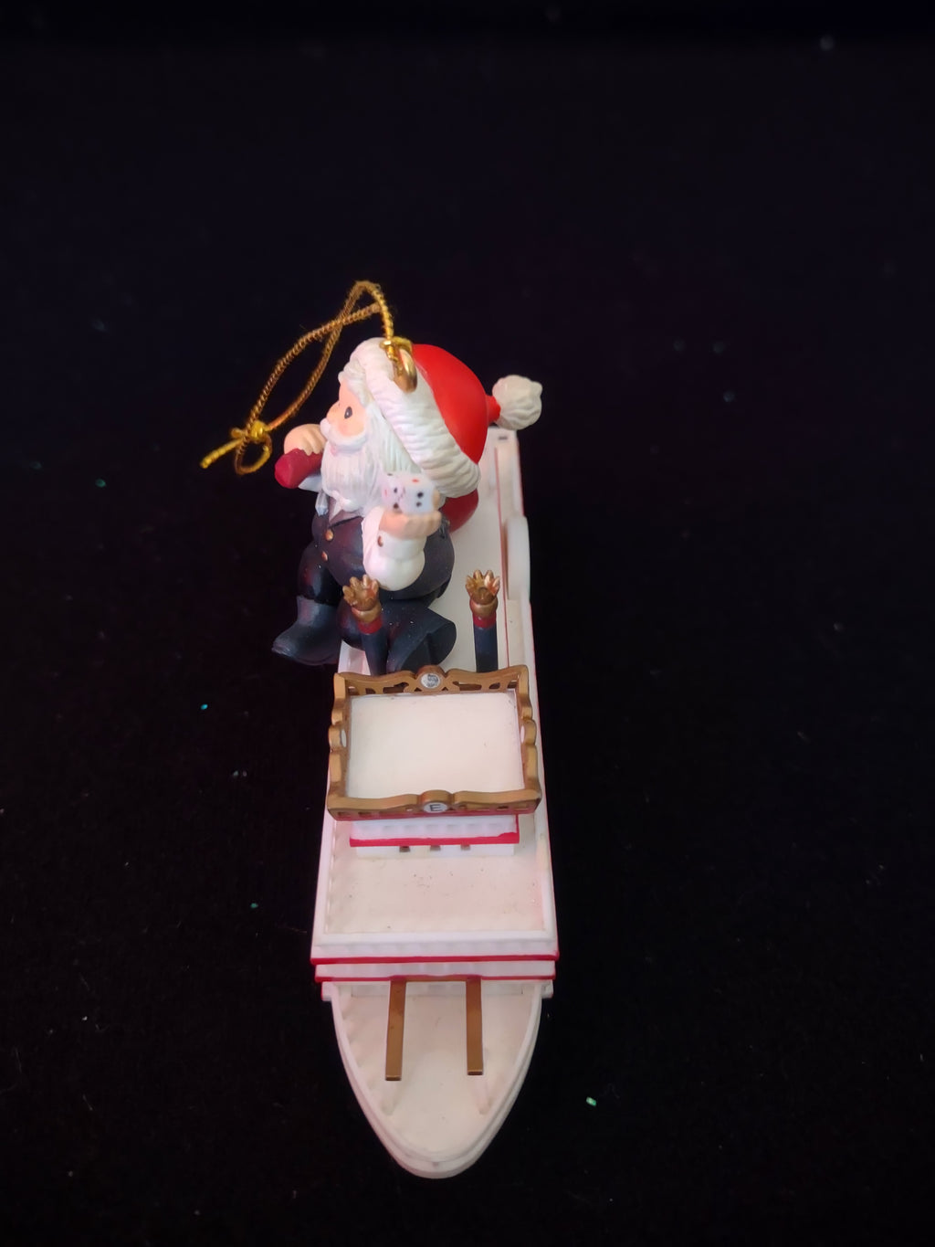 Vintage Christmas Santa Claus Riverboat Casino Ornament Enesco (Lot 4505)