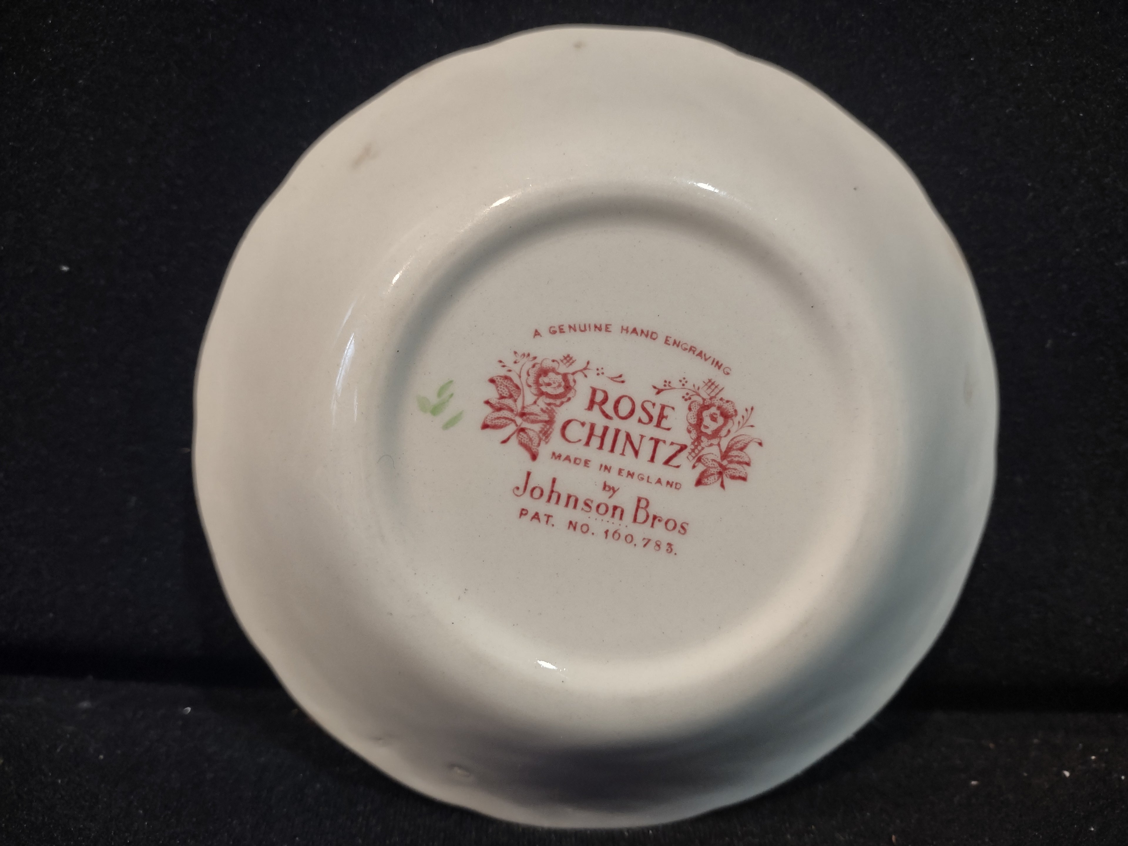 Vintage Small Serving Bowl Rose Chintz Johnson Bros Red Stamp (lot 5693)