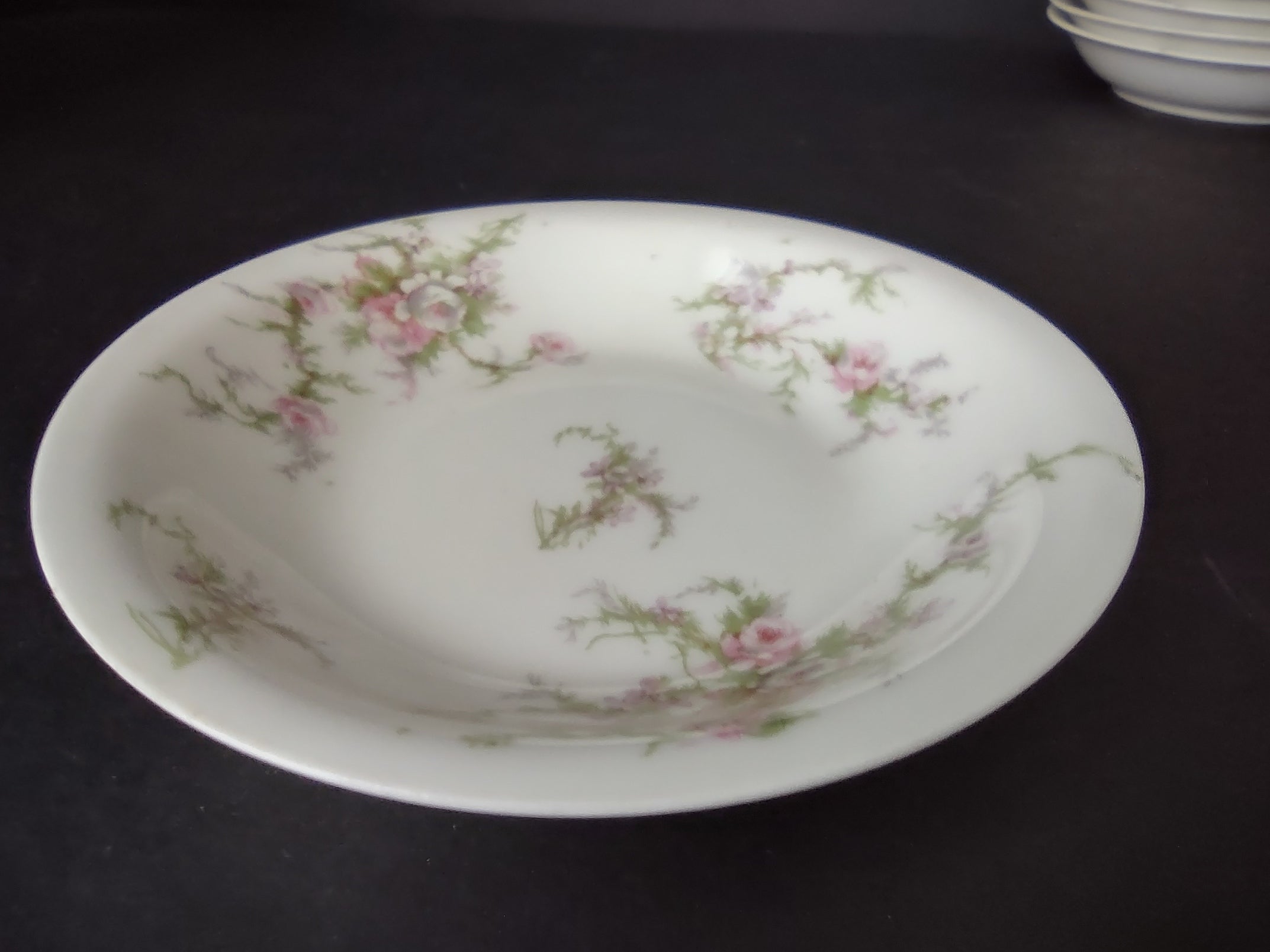 Haviland Limoges 7 x Small Bowl 5-1/2" Pink White Cabbage Rose Moss (lot 907)