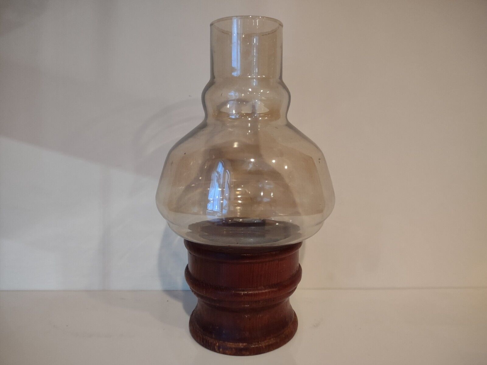 Vintage Hurricane Hollowick Liquid Candle Lamp Windsor Base Clear Hooded Globe