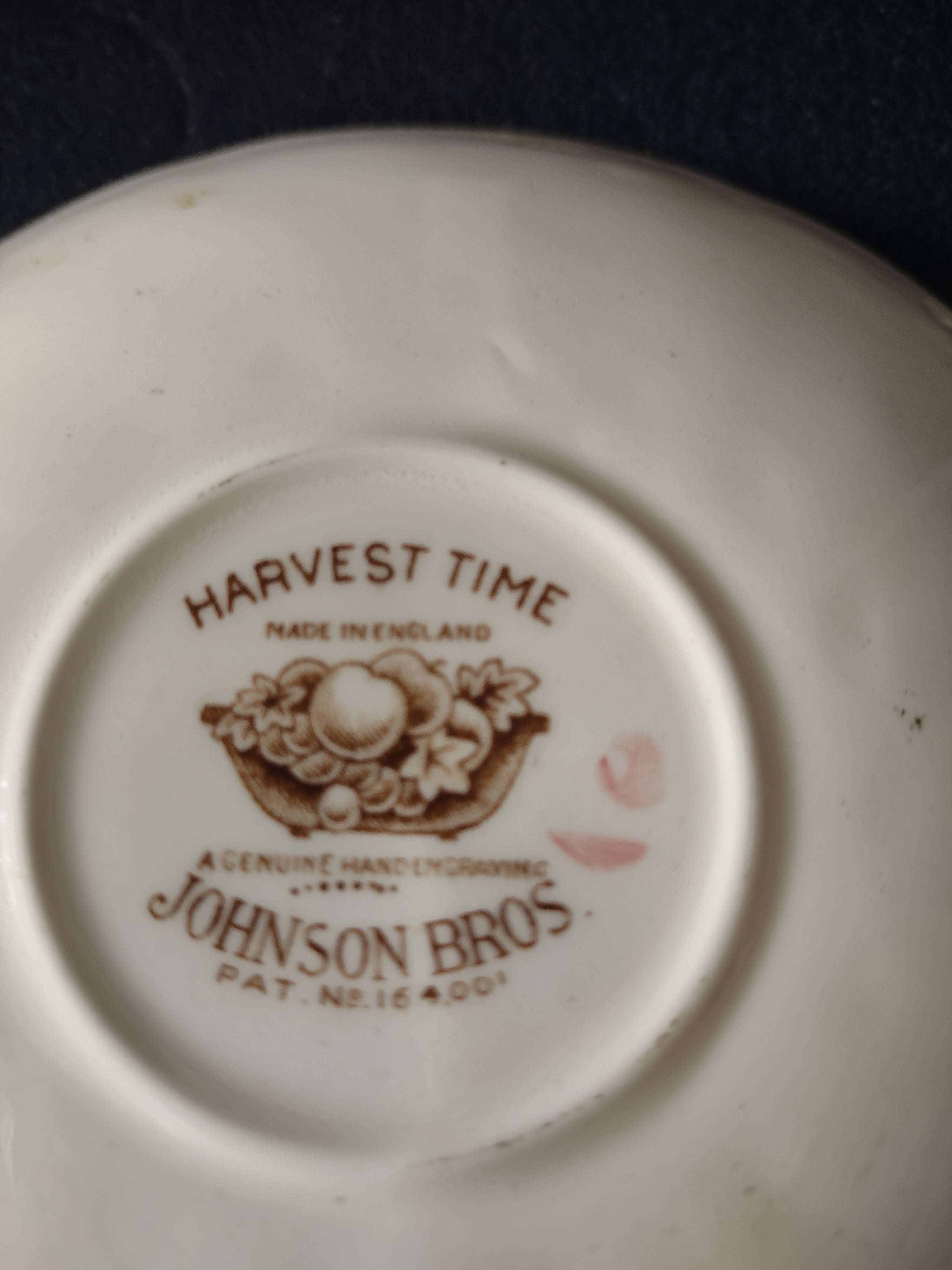 Vintage Johnson Brothers Teacup Saucer Earthenware Harvest Time x 6 (Lot5630)