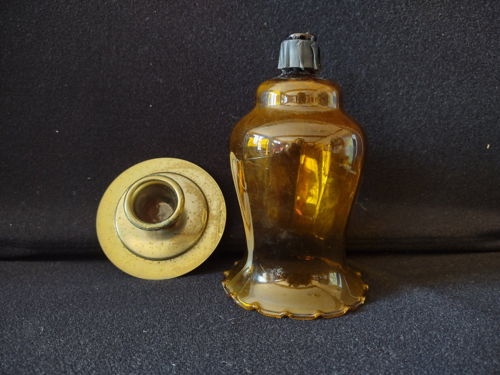 Vintage Homco Home Interiors Amber Votive Candle Holder 6" (lot 5397)