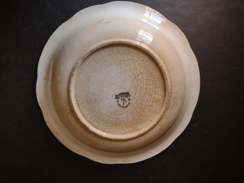 Vintage Bowl Heavy Crazing Anchor Pottery Farmhouse Semi-Porcelain (lot 3432t)