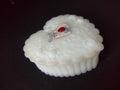 Vintage Fenton Heart Shape Glass Trinket Box Hand Painted & Signed (lot 2694c )