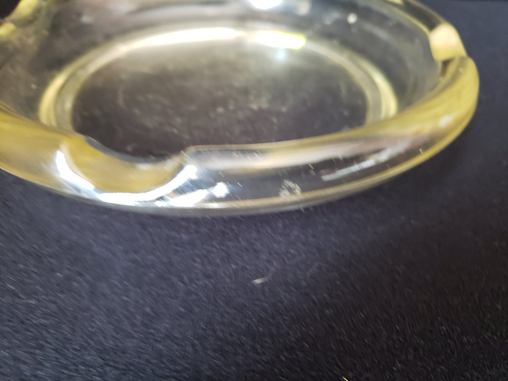 Vintage Mid Century Modern Clear Glass Ashtray 7-1/2" (lot 2166)