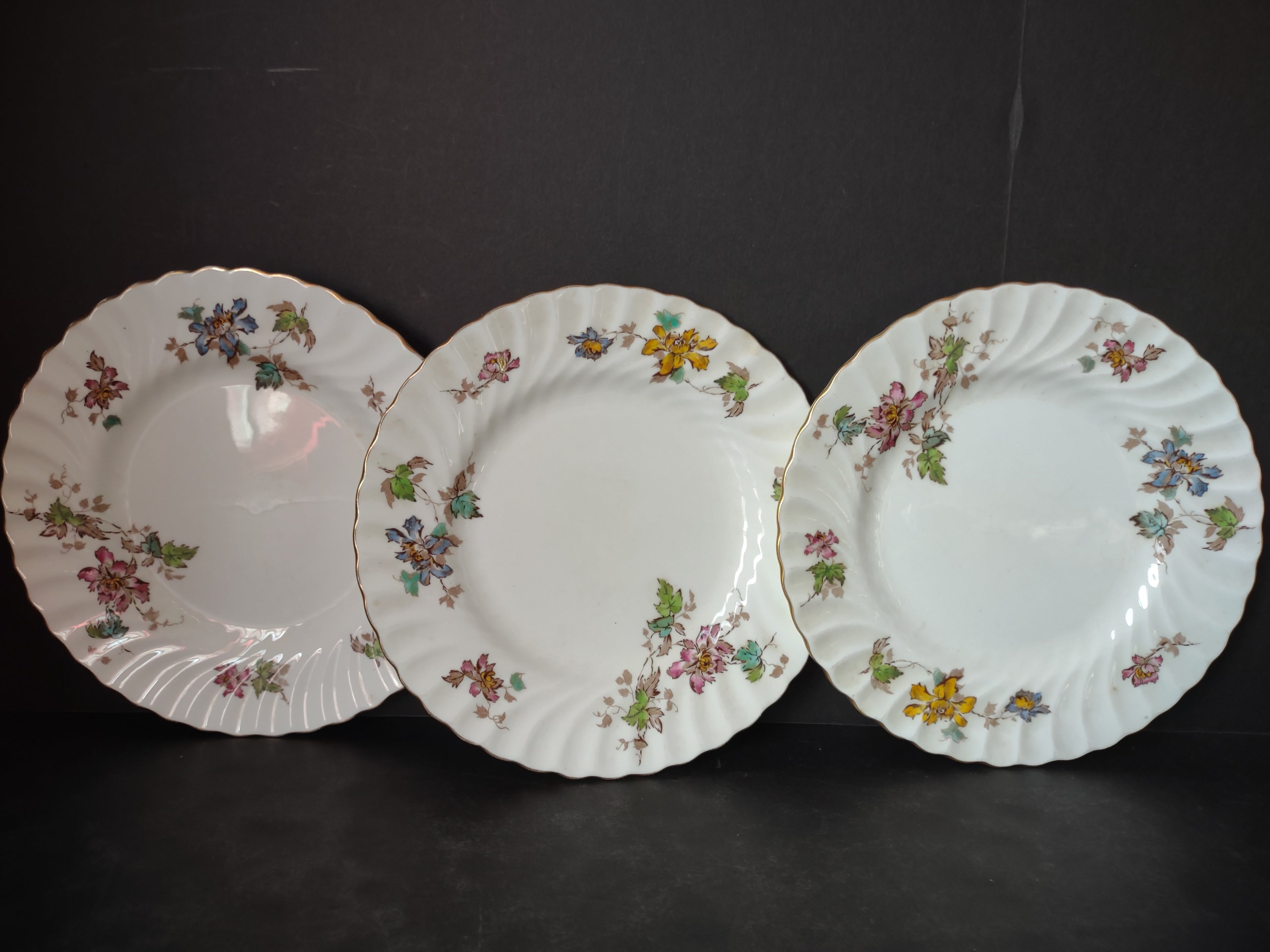 Vintage Minton England Bone Vermont Lunch Salad Plate x 3 IMPERFECT (lot 5461)