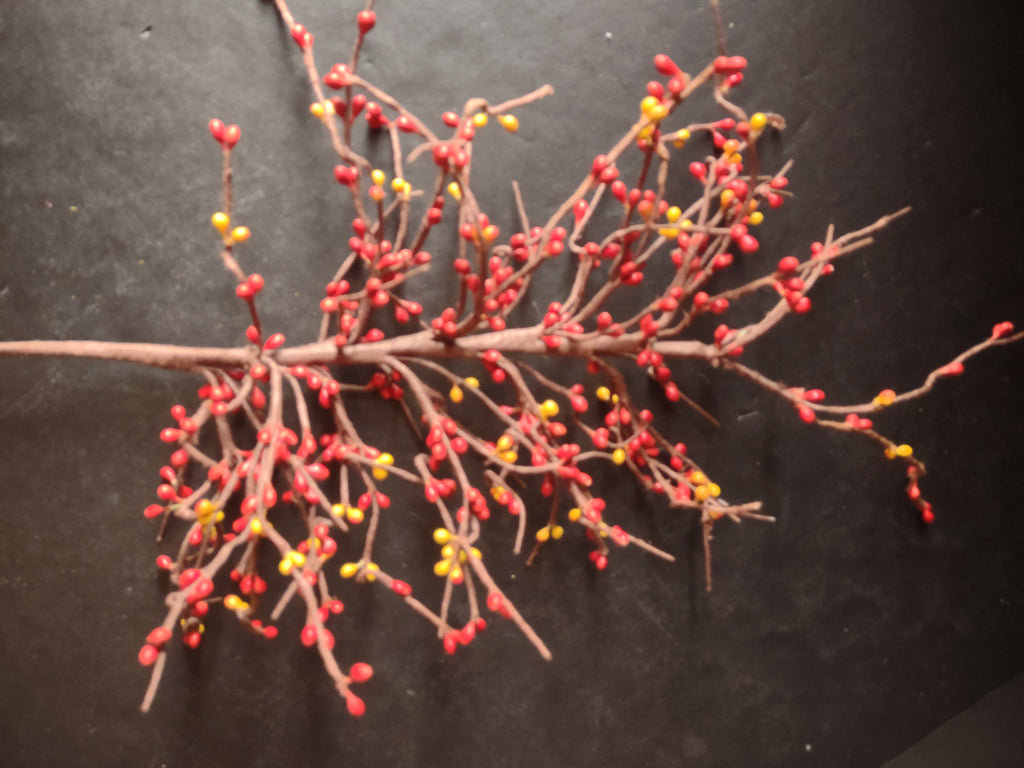 Halloween Thanksgiving Fall Artificial Pip Berry 24" Twig (lot 3112)