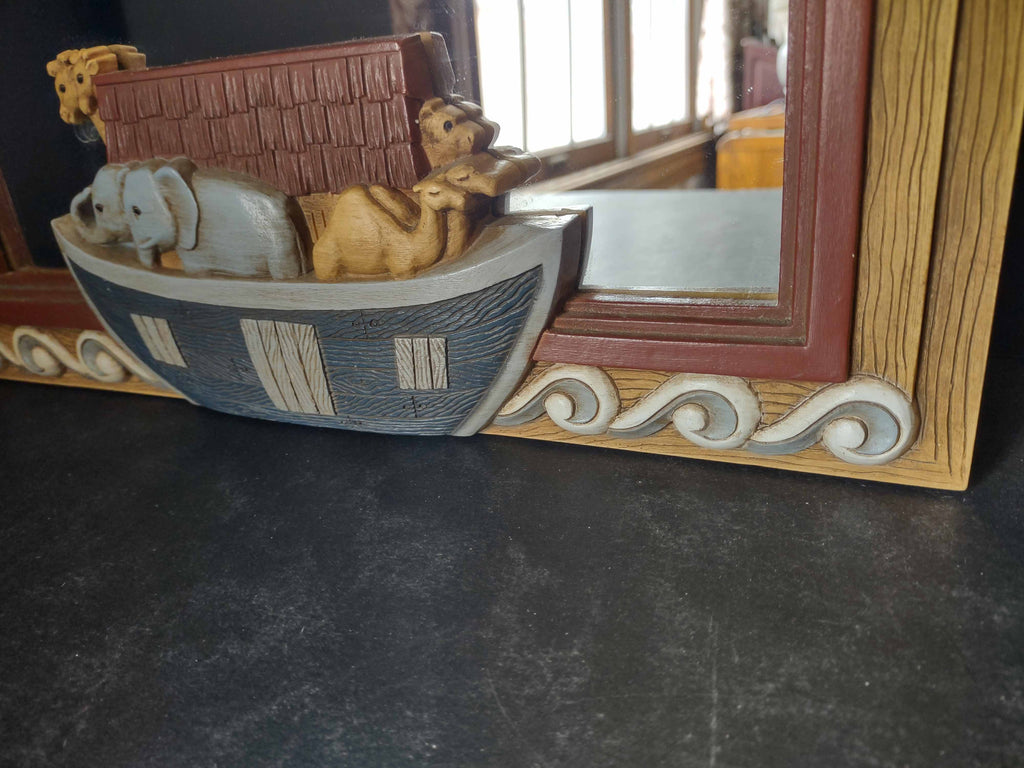 Home Interiors Mirror Kid Noah's Ark Plastic Frame 17"x14" (2578c)
