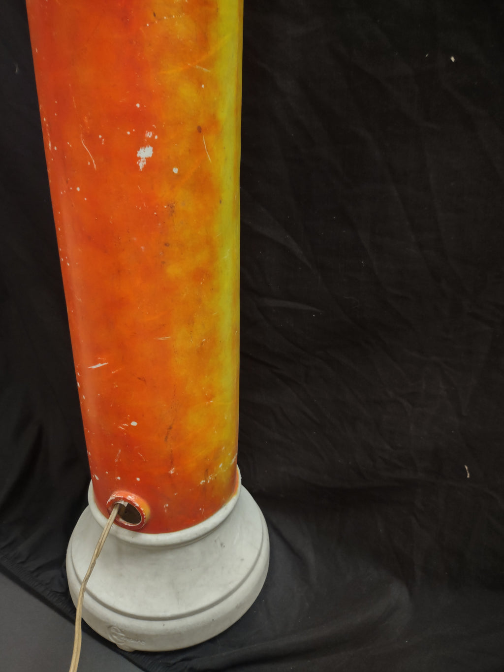 Vintage Christmas Blow Mold Candle Noel Light Up 40" Cracked Top (lot 2321)