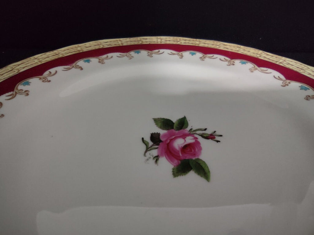 092 Vintage Royal Worcester KILDARE England Dinner Plate Red Rose 10-3/4"