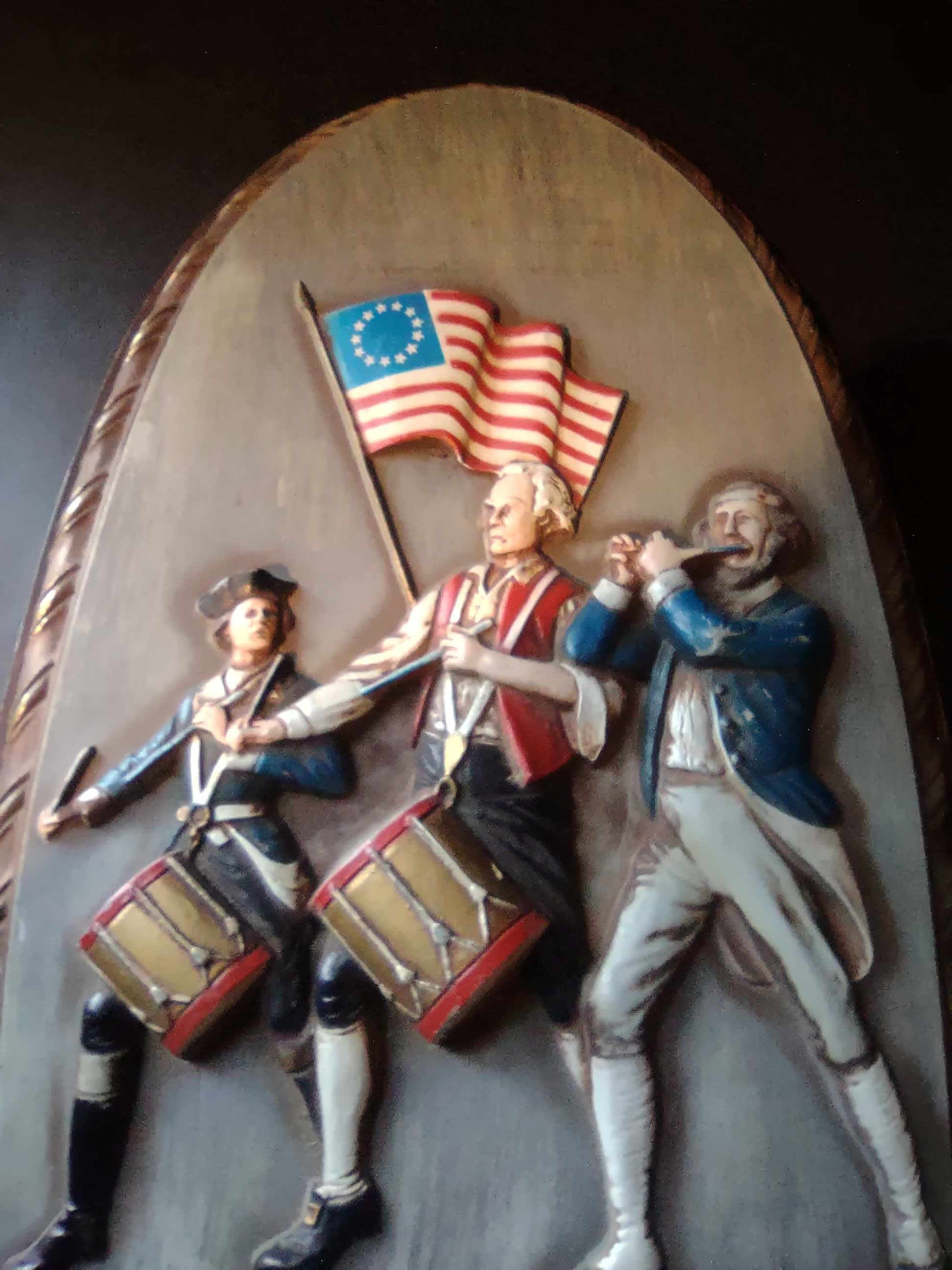 Vintage Americana Bicentennial Wall Plaque Embosograph Display (lot 2639c)