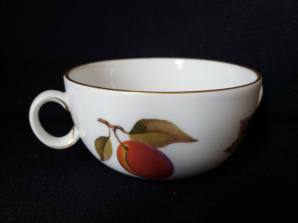 Vintage Royal Worcester Evesham Two Handle Bouillon Cup with Saucer (lot 2079)