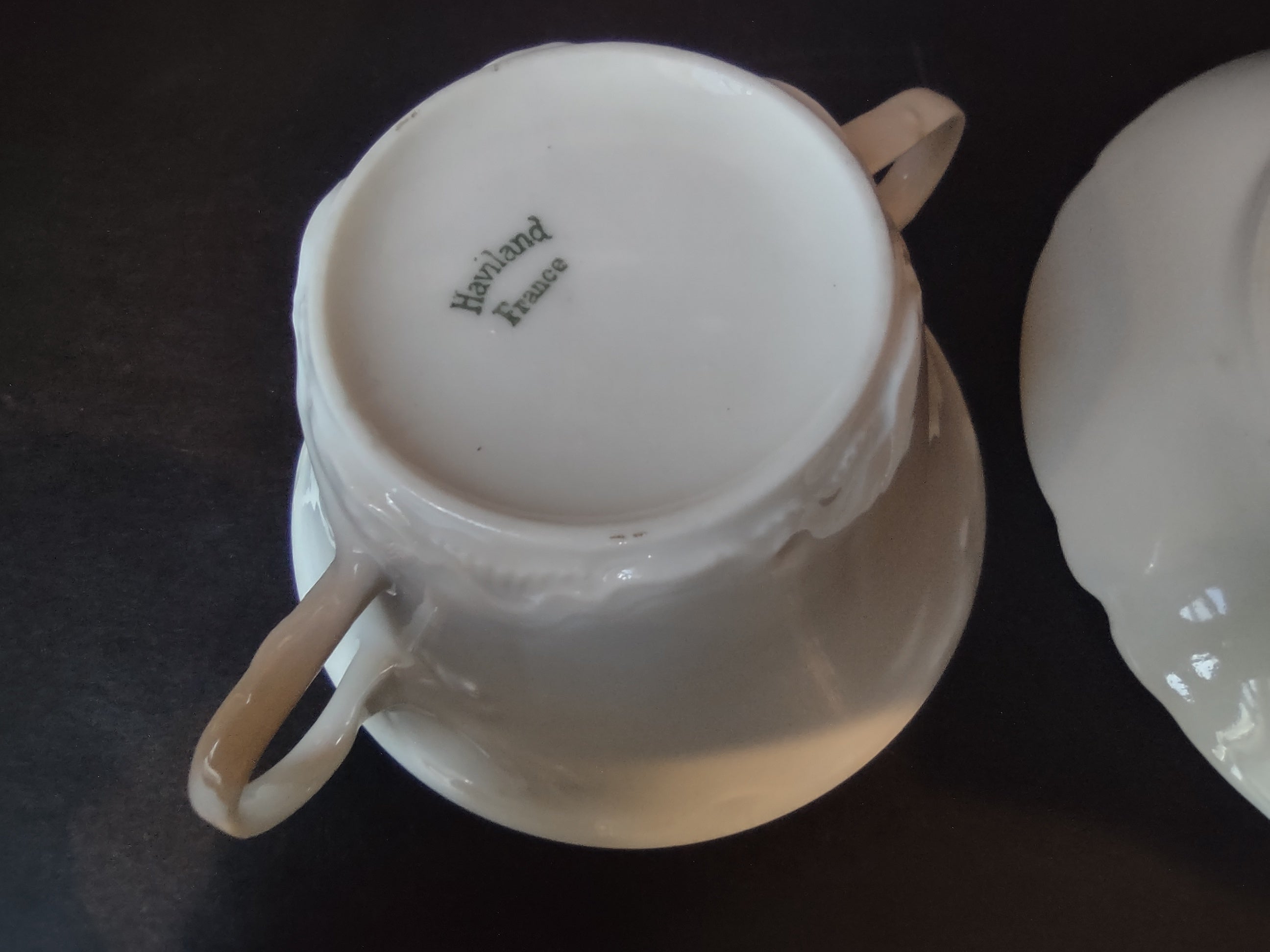 Haviland France Limoges Bouillon Cup Saucer White (lot 1037)