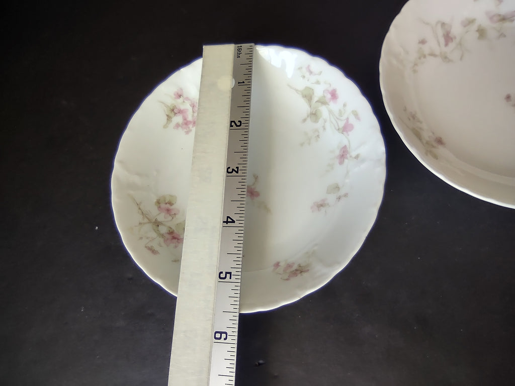 Haviland Limoges French Cottage Shabby Chic 2 x Cranberry Bowl (lot 1106)