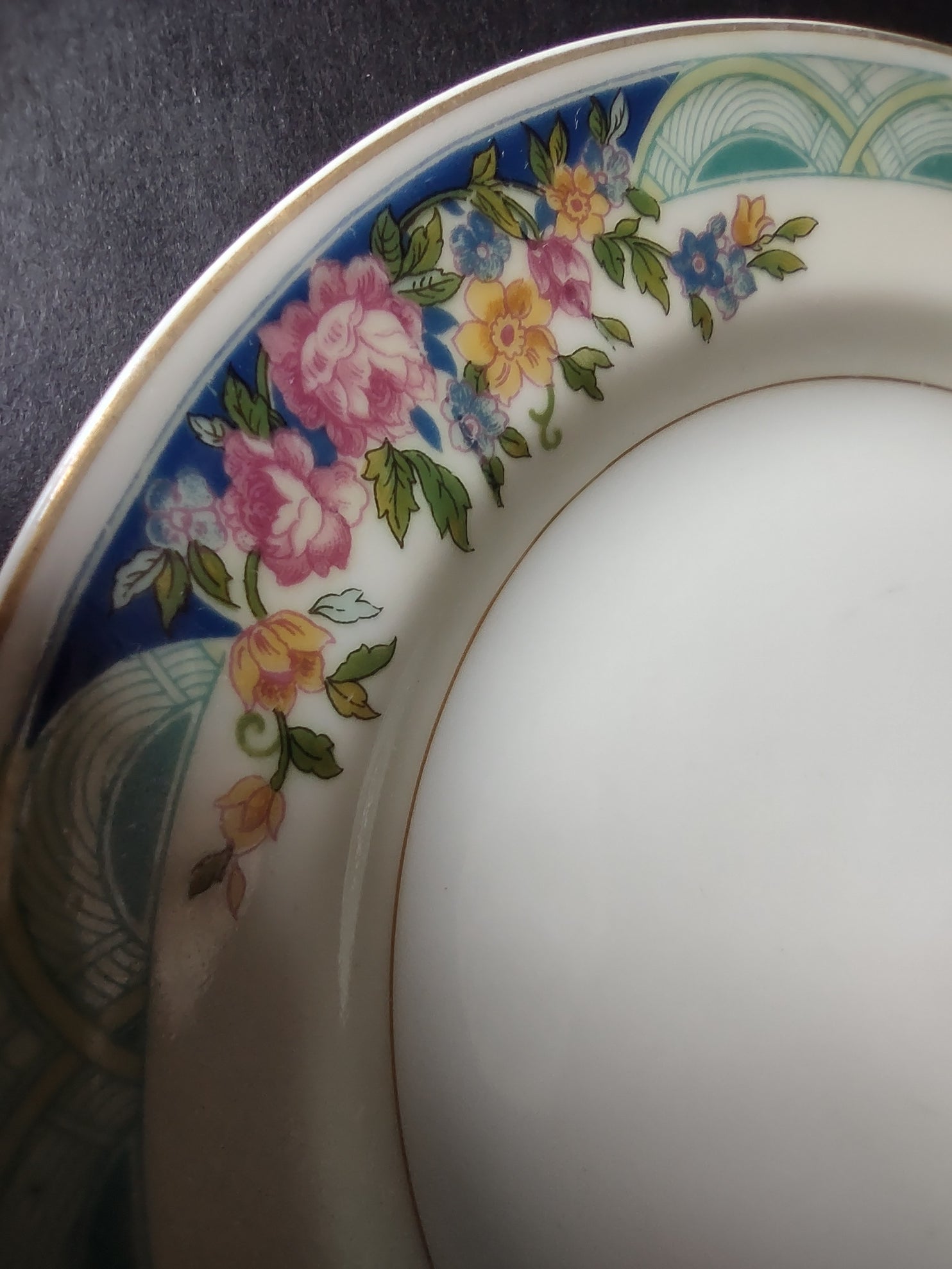 Haviland Limoges Massachusetts 3 x Bread/Butter Plate Blue Floral (lot 934)