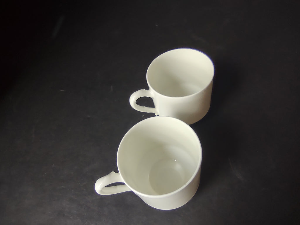 Haviland France Limoges 2 x Demitasse Cups ONLY Plain White (lot 1029)