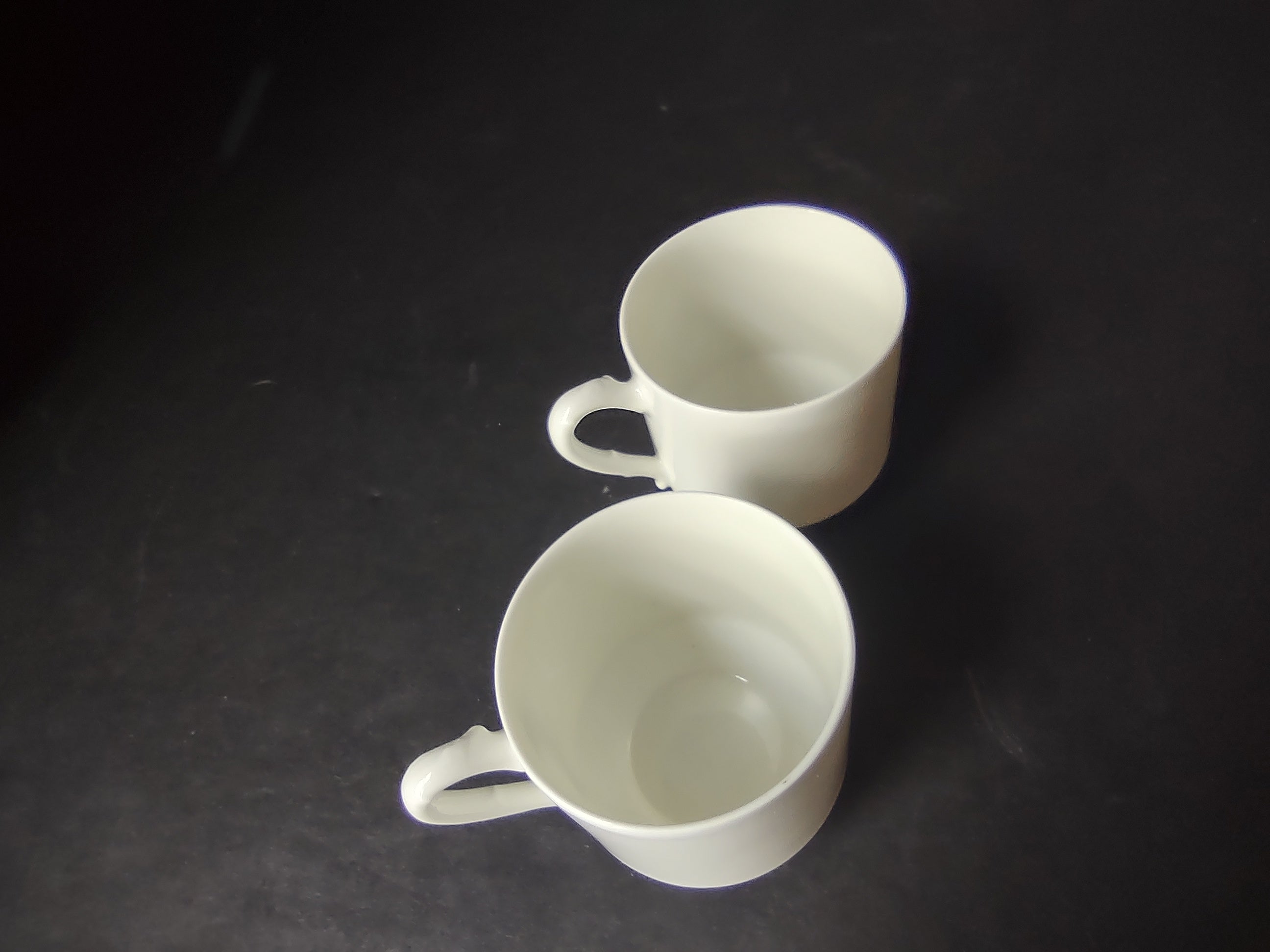 Haviland France Limoges 2 x Demitasse Cups ONLY Plain White (lot 1029)