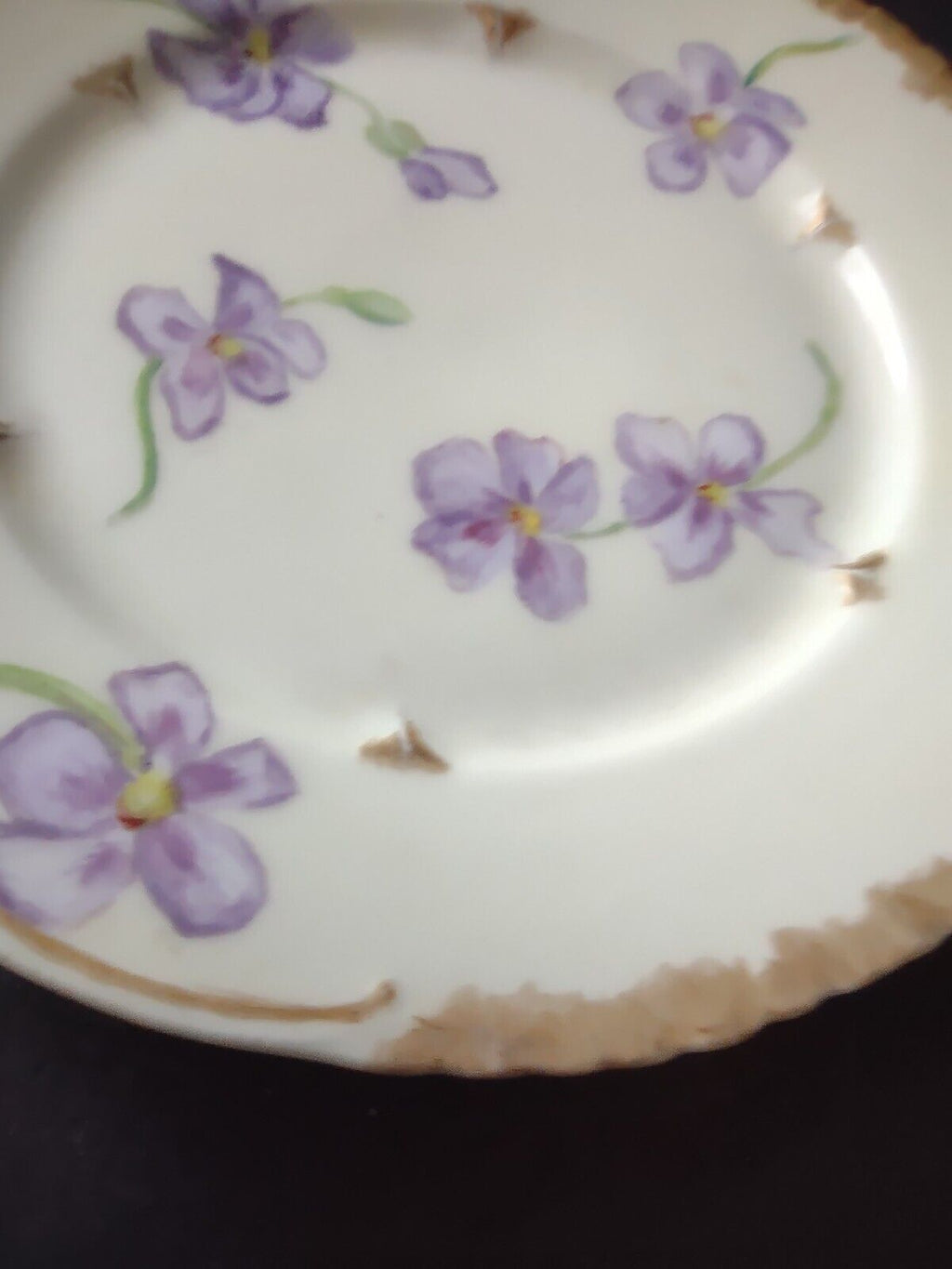 Vintage CFH GDM Field Haviland Limoges France Plate Purple Pansy 6-1/4" (lot 498