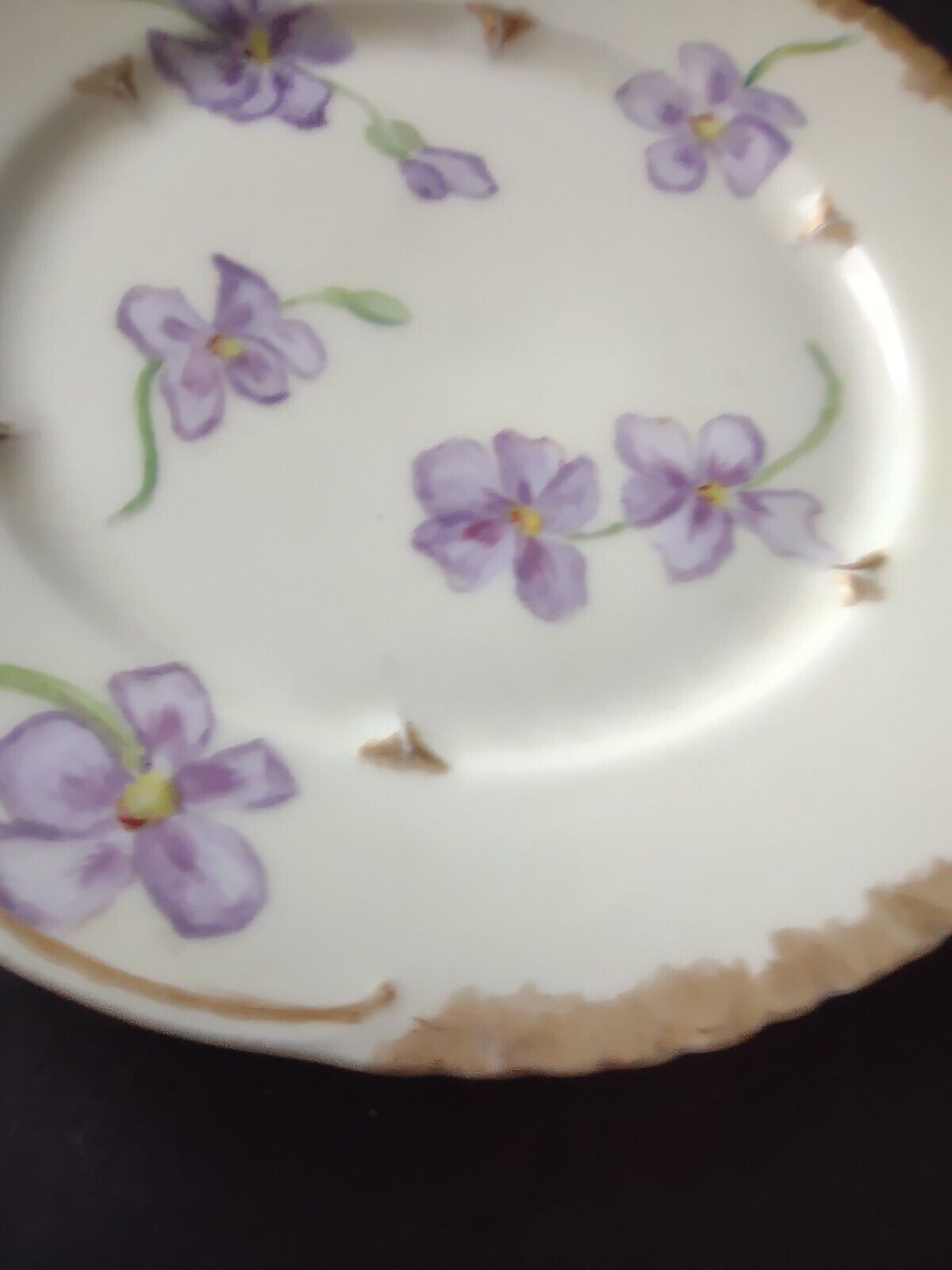 Vintage CFH GDM Field Haviland Limoges France Plate Purple Pansy 6-1/4" (lot 498