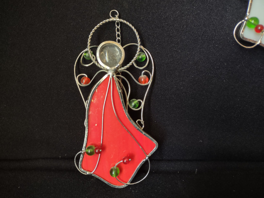 Set of 3 Christmas Angel Ornaments Plastic (lot 1646)