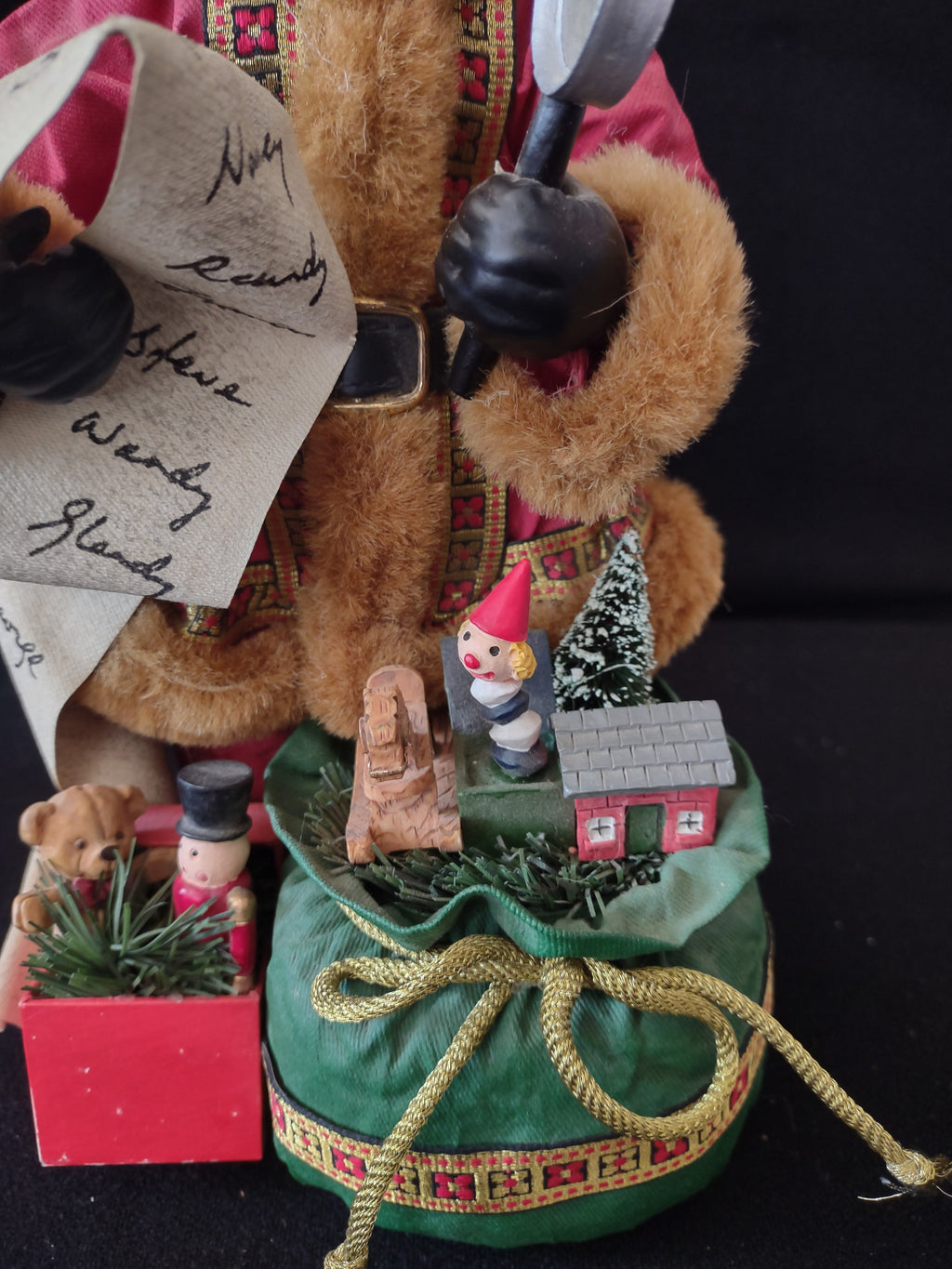 Vintage Christmas Suit Santa Dog Nice List Toys Figurine (Lot 3781)