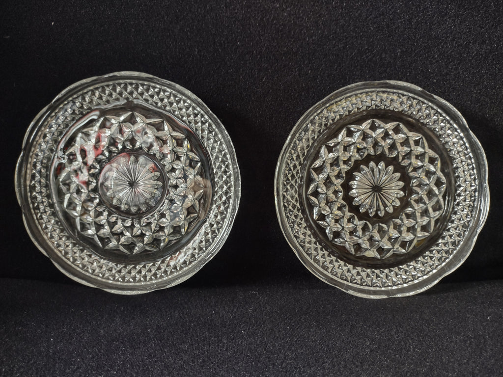 Wexford Anchor Hocking Small Glass Serving 6" Plate Diamond x 2 (lot 5151)