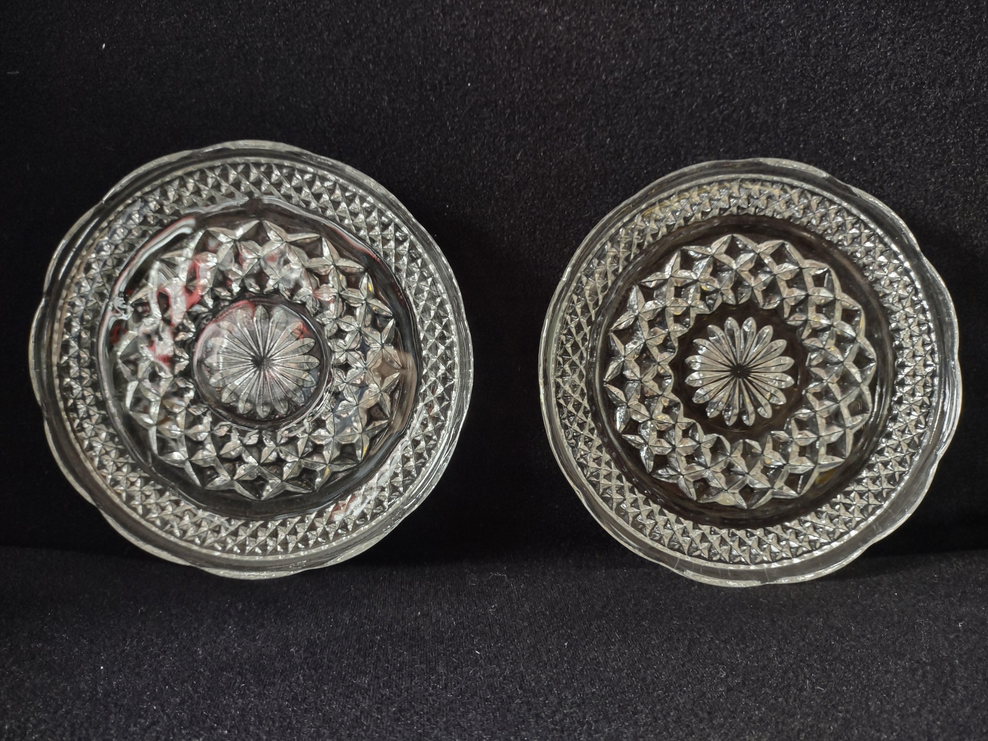 Wexford Anchor Hocking Small Glass Serving 6" Plate Diamond x 2 (lot 5151)