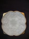 Vintage Milk Glass Grape Gold Trim Anchor Hocking Serving Platter (lot 2597c)