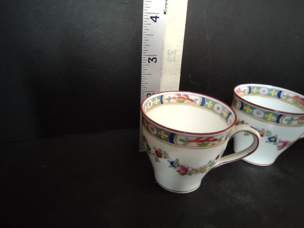 Vintage Minton Rose Garland Swag Demitasse Cup x 3 Bone China England (lot 5481)
