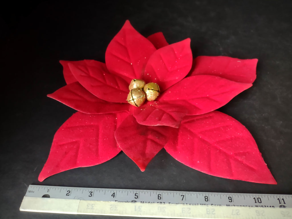 Christmas 13" Metal Poinsettia Flower (lot 3406)