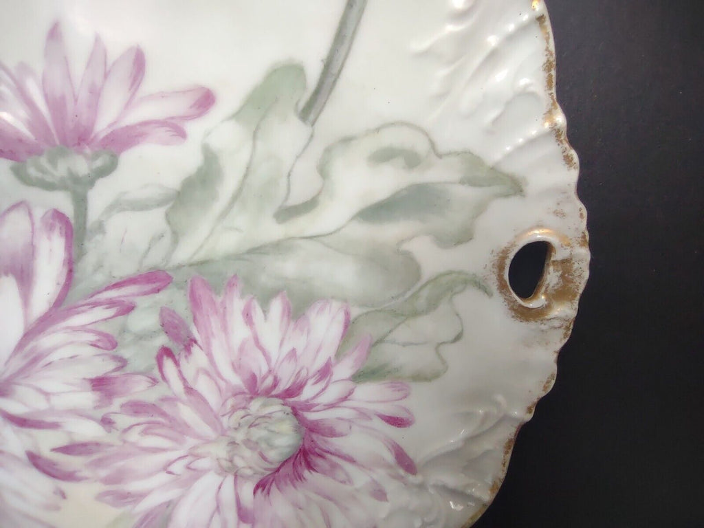 CT Germany Chrysanthemum Cake Plate Gold Trim (lot 752)