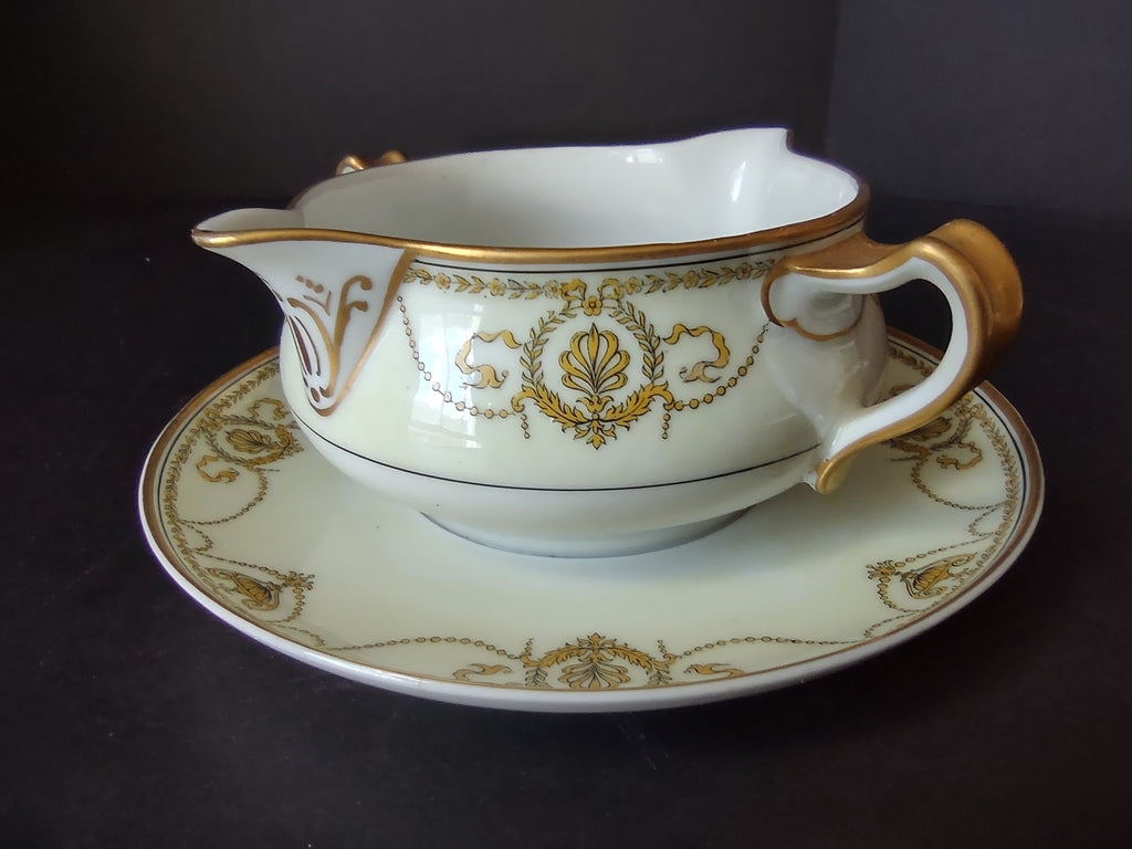 Haviland Limoges Eugenie Sauce Bowl Yellow Laurel Swag Ribbon (lot 941)