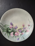Limoges Gold Trim Salad Luncheon Pink Purple Flower Plate (lot 631)