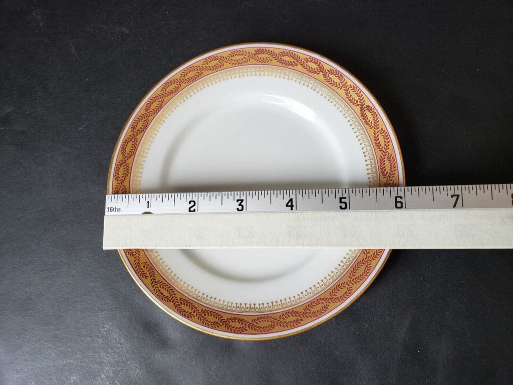 Wm Guerin France Limoges Bread/Butter 6"Red Maroon Gold Trim (lot 589)