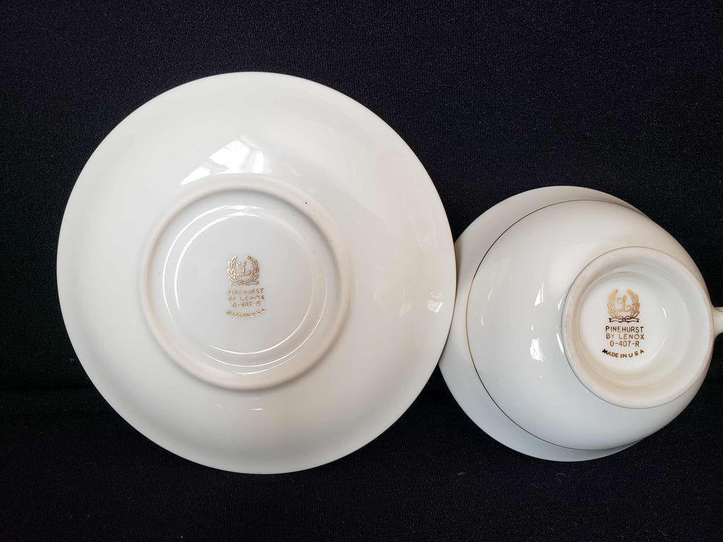 Vintage Lenox Pinehurst O-407-R Tea Cup with Saucer (lot 1937)