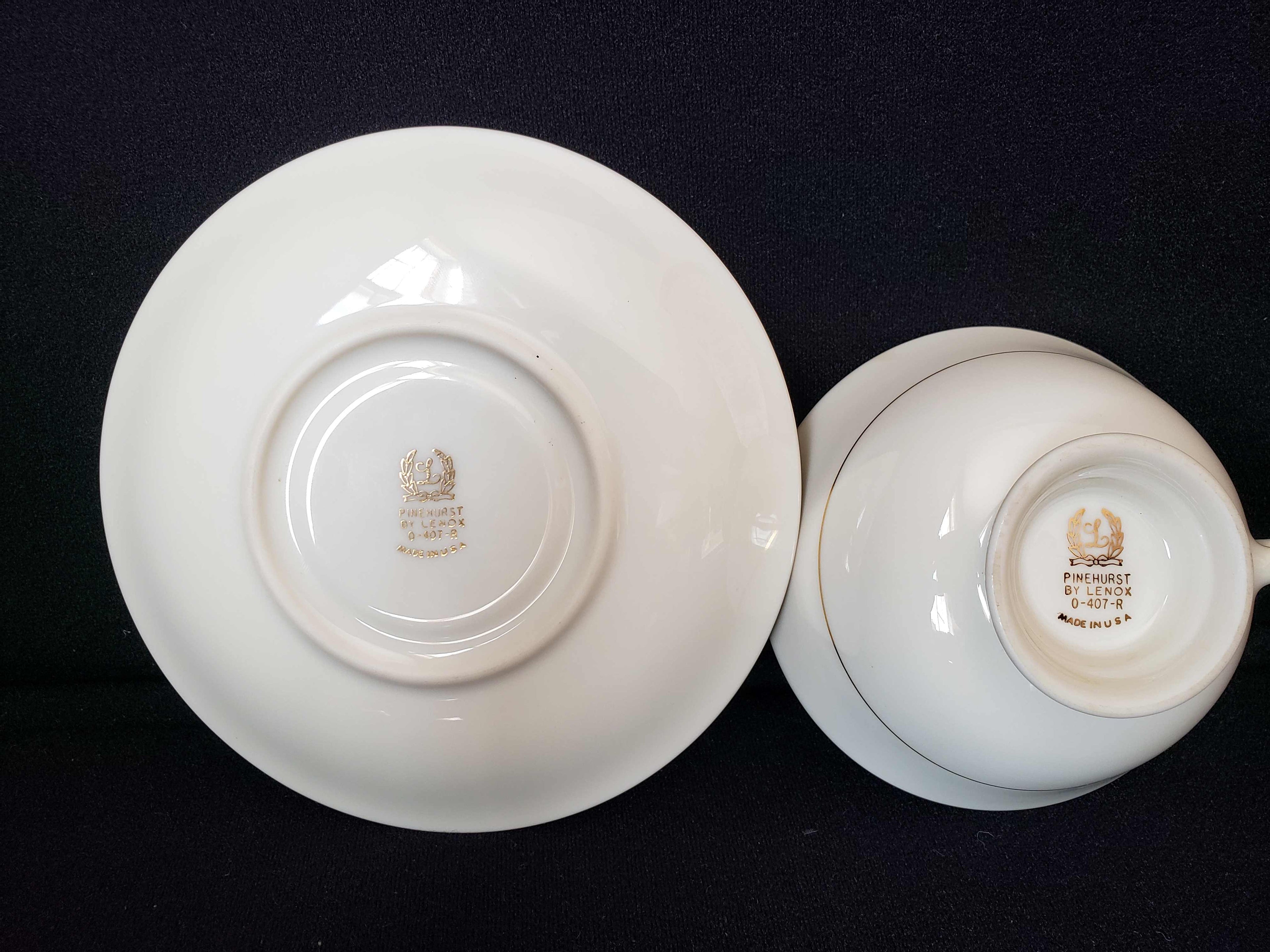 Vintage Lenox Pinehurst O-407-R Tea Cup with Saucer (lot 1937)
