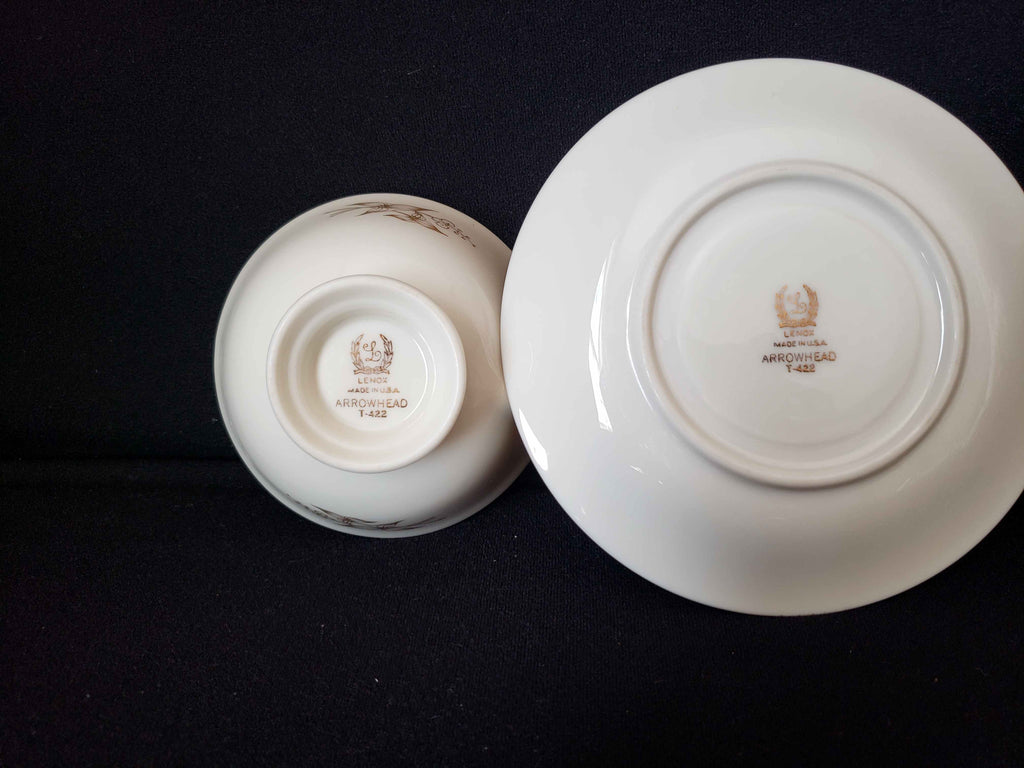 Vintage Lenox Arrowhead T-422 Tea Cup with Saucer (lot 1931)