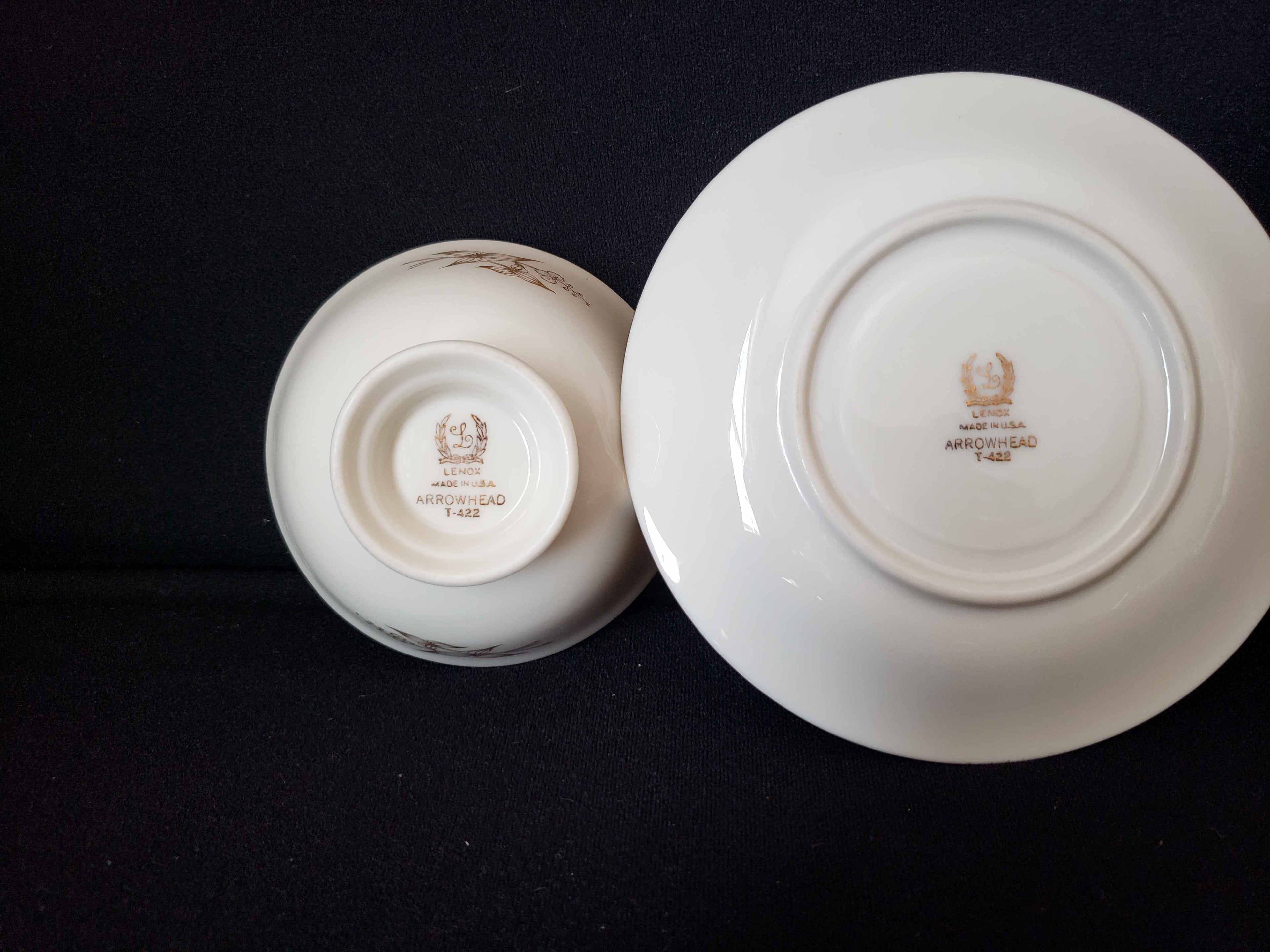 Vintage Lenox Arrowhead T-422 Tea Cup with Saucer (lot 1931)