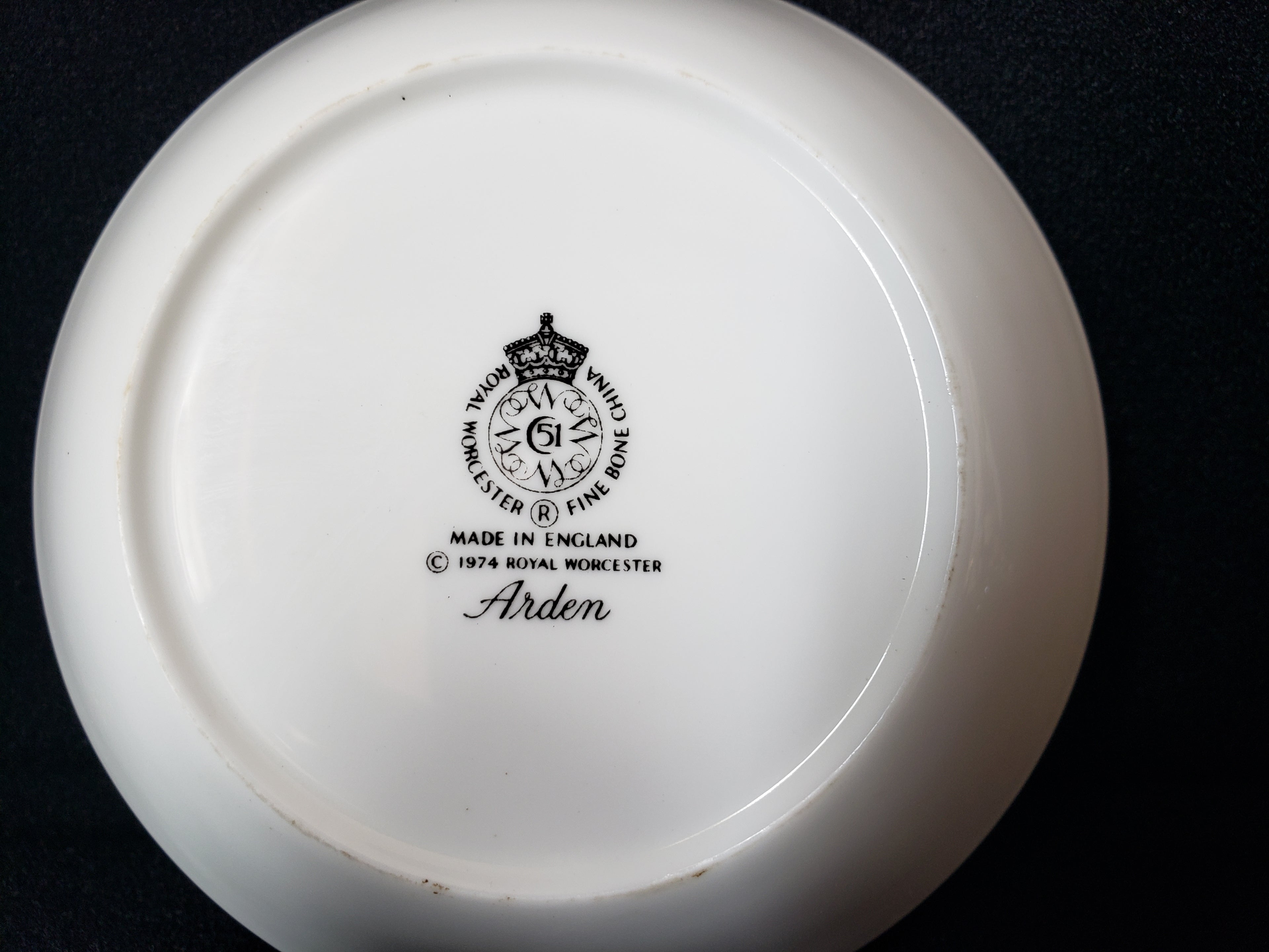 Vintage Royal Worcester Arden Small Coaster Dish 4" Gold Trim (lot 2080)